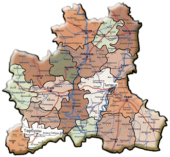 Карта липецкой области с высотами